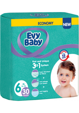 Подгузники детские Evy Baby 6 (16+ кг) 30 шт